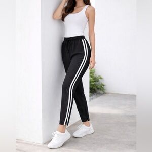 AE Brown women Jogger Pants with White Stripes on the sides, size Small